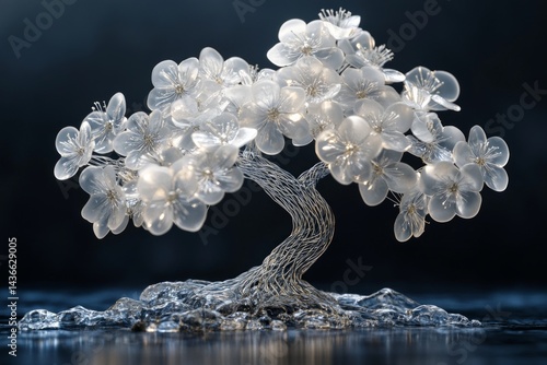 Obraz na płótnie Intricate wire tree, soft shadows. w salonie