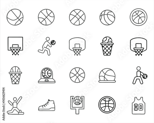 Basketball icon set