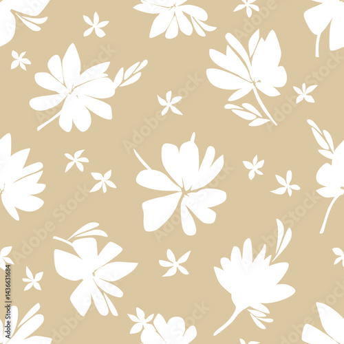 Seamless abstract floral pattern. Vector Illustration.
