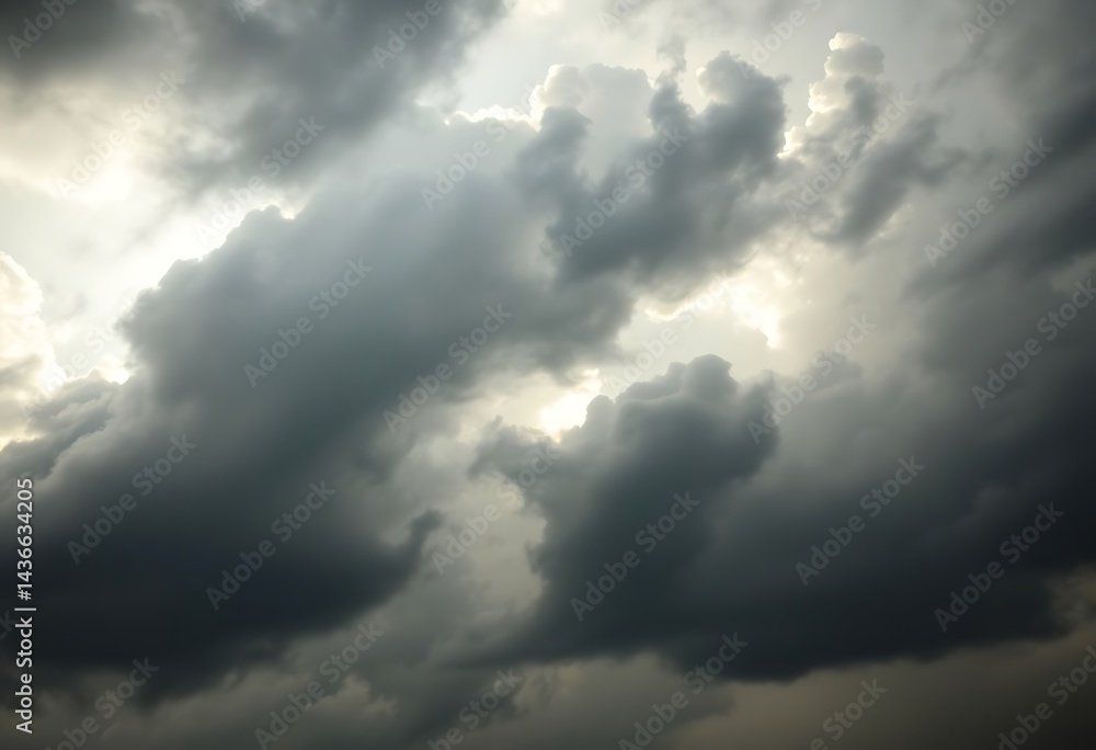 Obraz premium cloudy sky with a plane in the foreground