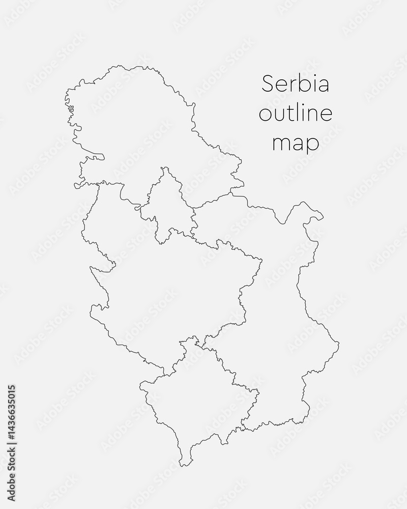 Fototapeta premium Vector map country Serbia divided on regions