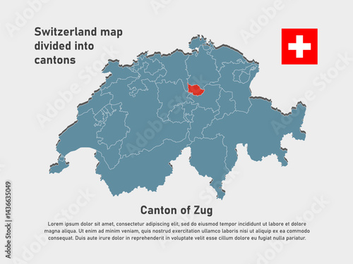 Vector map Switzerland - Canton of Zug