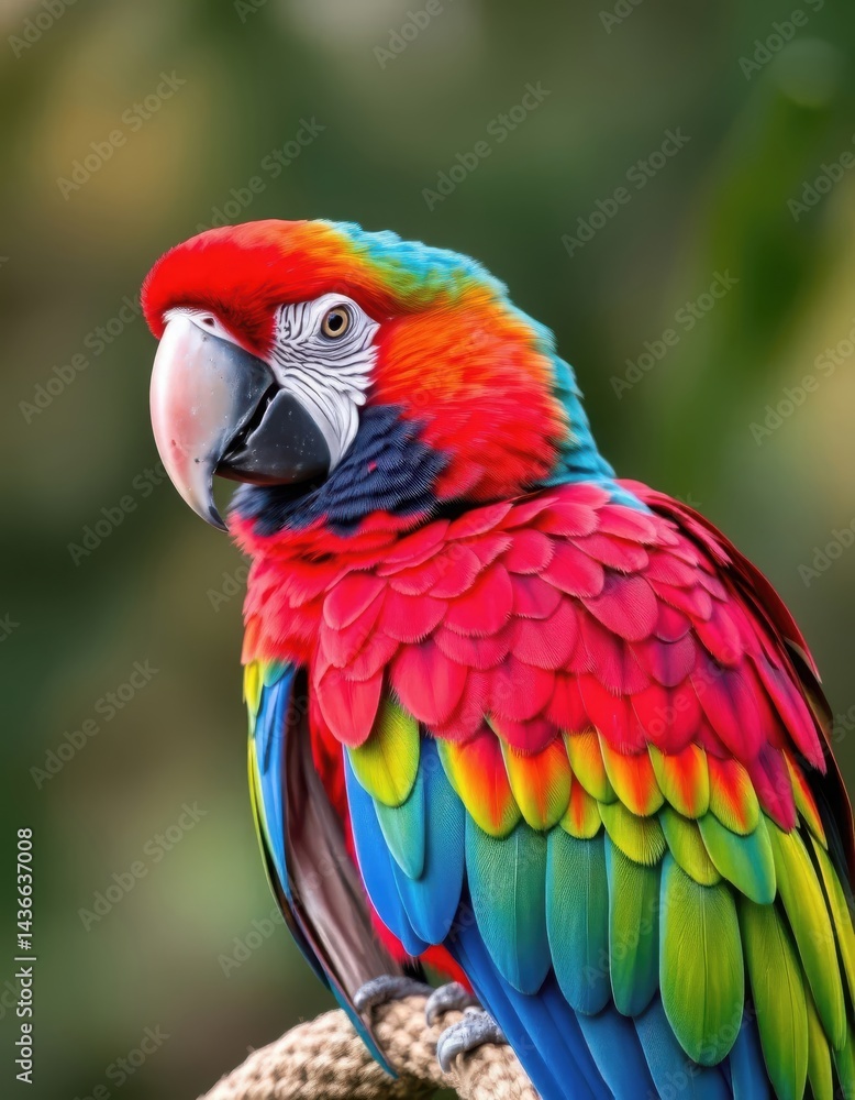 Vibrant Scarlet Macaw Parrot Close-Up Vibrant Scarlet Macaw Parrot Close-Up