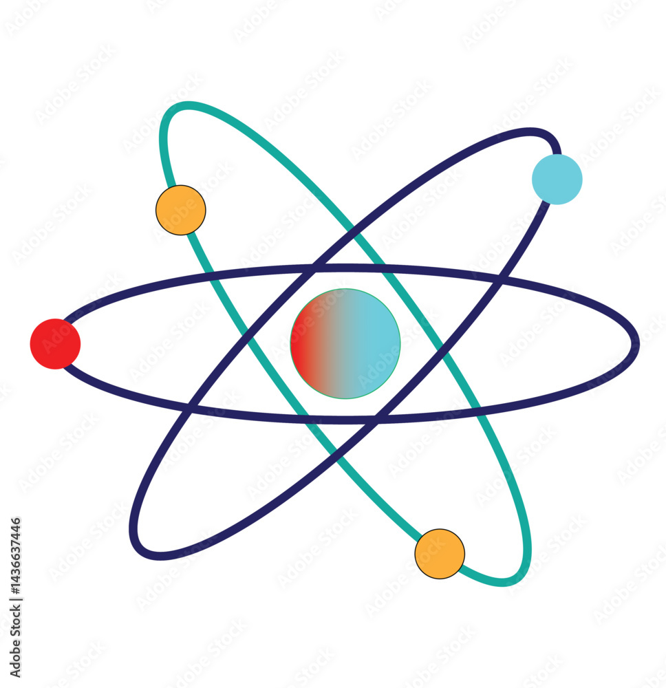 set of atom icons illustration. logo set of atom icons illustration. logo