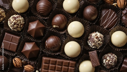 Chocolate pieces in a box