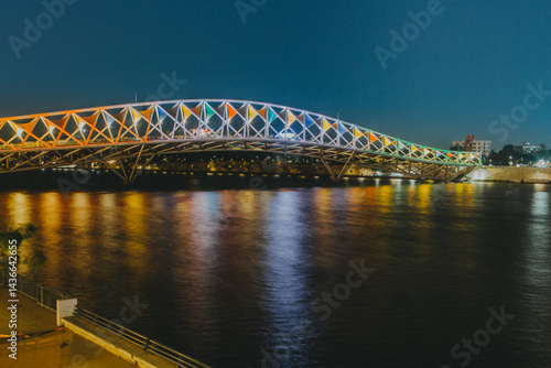 Atal Bridge is a pedestrian triangular truss bridge at Sabarmati Riverfront on Sabarmati River in Ahmedabad, Gujarat. Its design is inspired by kites and was inaugurated in 2022