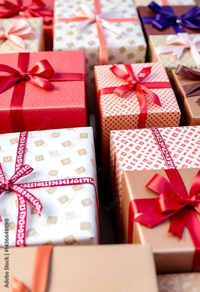 group of wrapped presents sitting next to each other group of wrapped presents sitting next to each other