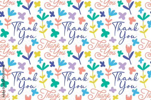 seamless pattern with thank you lettering. vector illustration