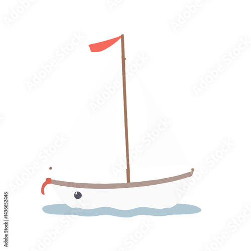 Simplified Sailboat Illustration