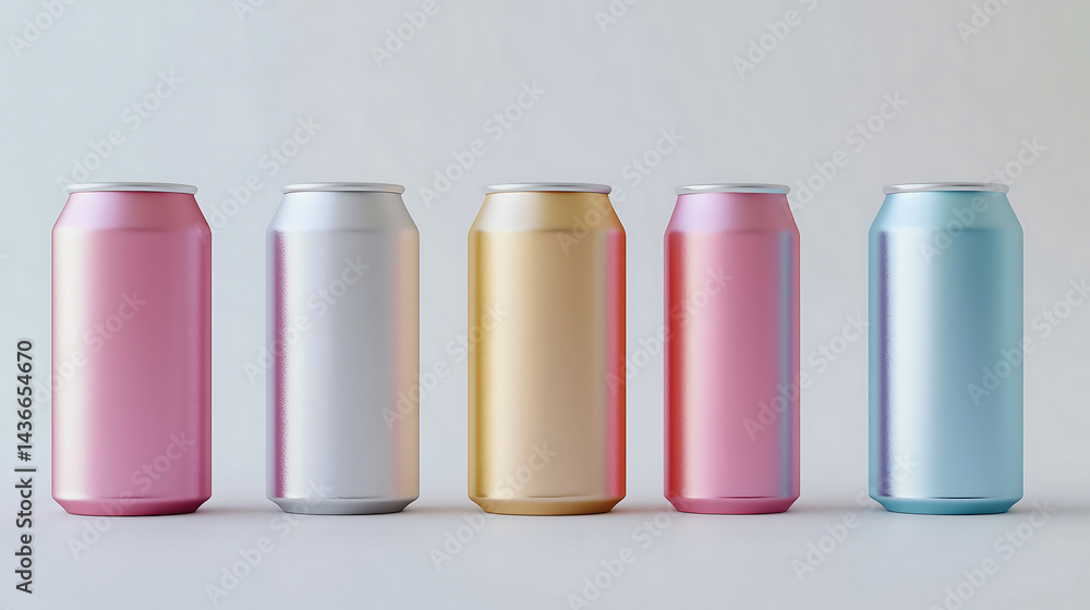Colorful soda cans arranged on white background Colorful soda cans arranged on white background