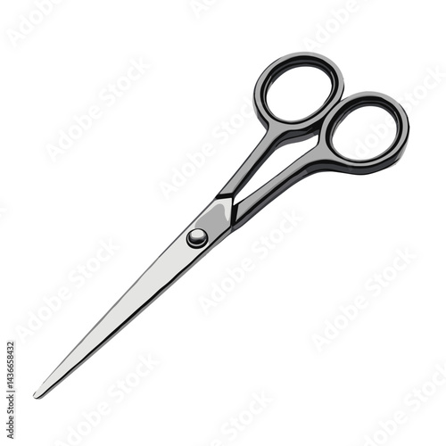 Isolated stainless steel scissors on white background