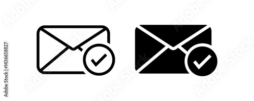 mail approval icon check mark. vector illustration for web and mobile app