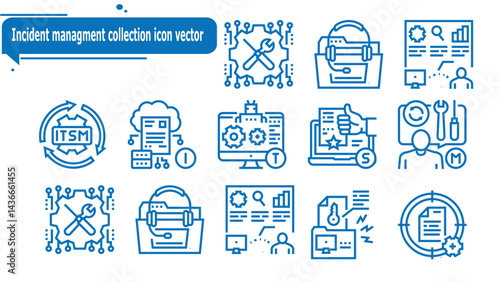 Incident managment collection icon vector