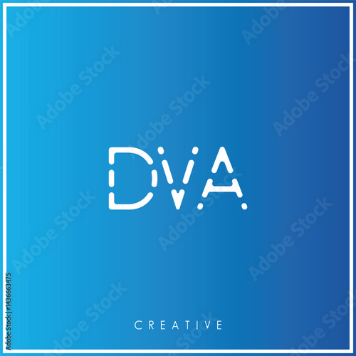 DVA Creative Minimal monogram and logo. Elegant leaves. Modern design. Premium Vector latter logo design. Creative Logo. Vector Illustration logo. letters Logo. Brand Identity Logo. Company Logo.