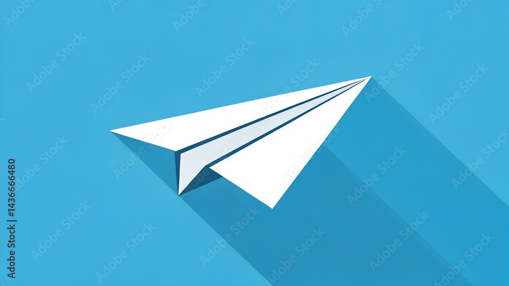Creating a Simple White Paper Airplane Icon with Long Shadow on Blue Background
Creating a Simple White Paper Airplane Icon with Long Shadow on Blue Background