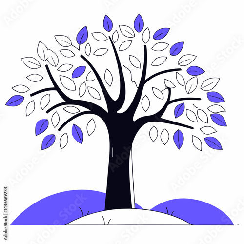 Sycamore Tree Vector SVG Illustration