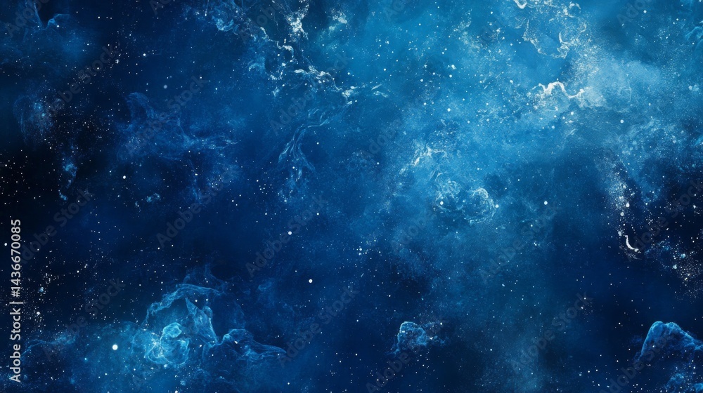 Obraz premium blue abstract wallpaper with glowing neural connections floating in deep liquid-like space