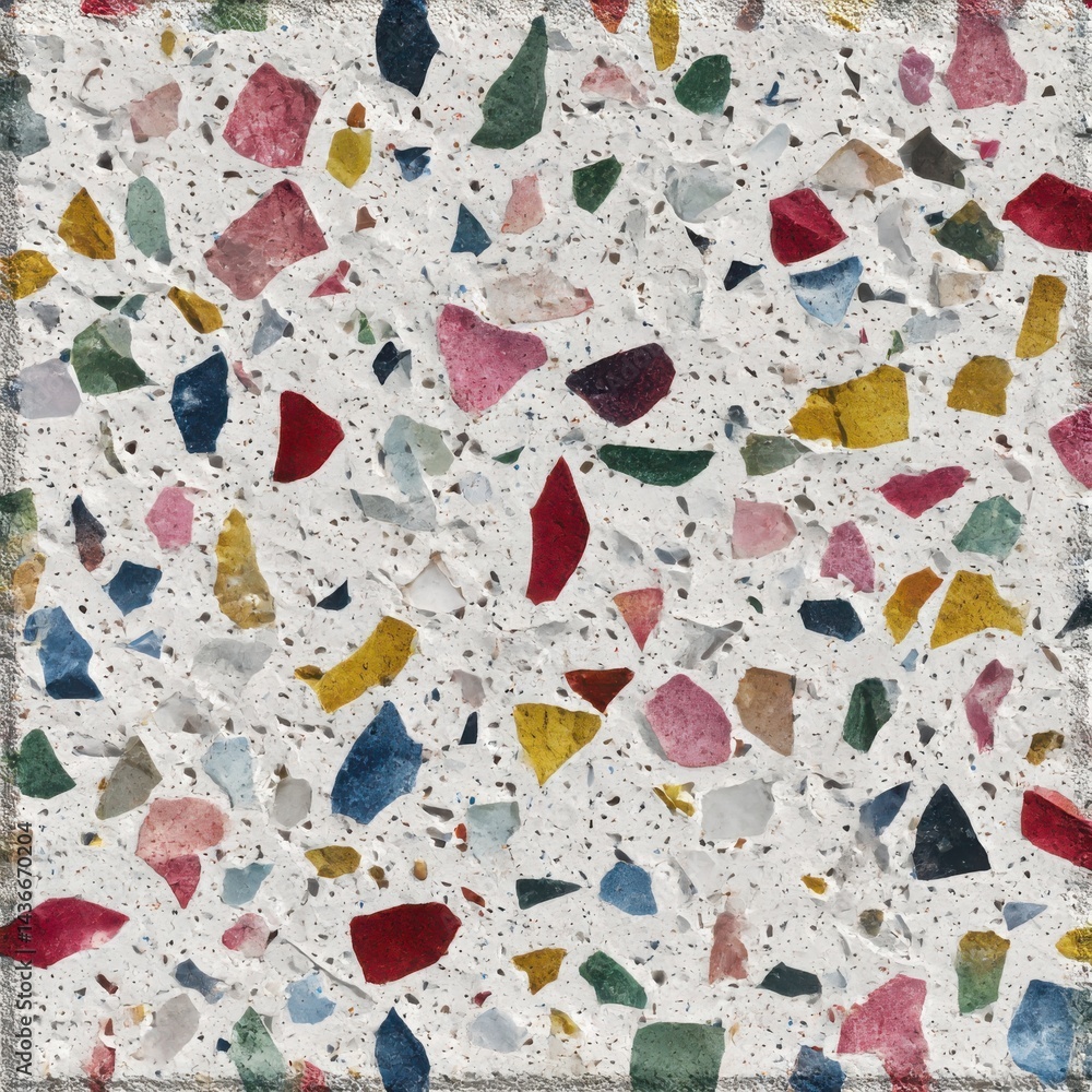 Colorful terrazzo stone texture pattern on white background Colorful terrazzo stone texture pattern on white background