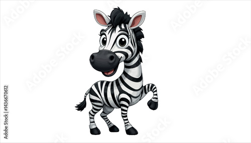 Fotografía A cartoon zebra standing on its hind legs