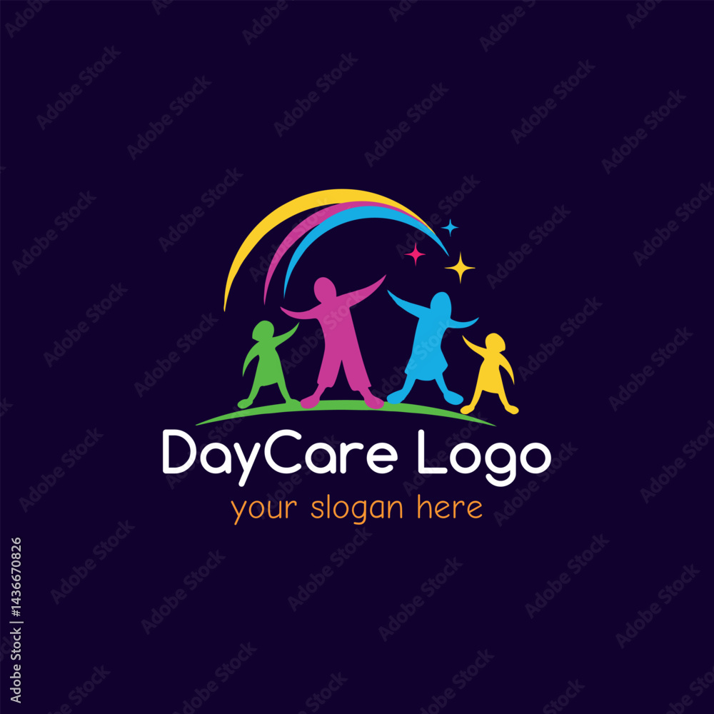 Obraz premium daycare healthcare charity logo design vector