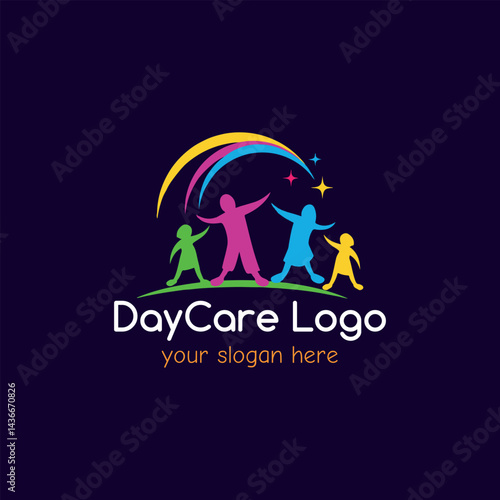 daycare healthcare charity logo design vector