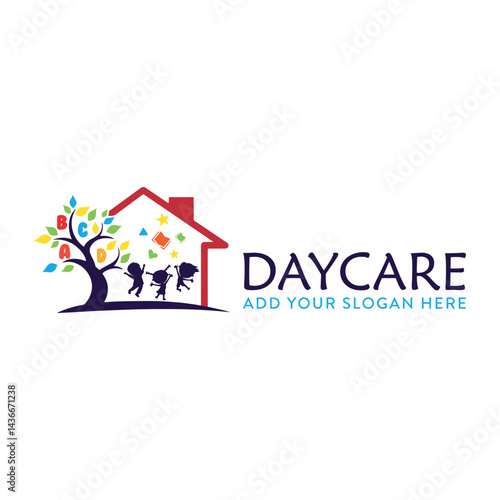 daycare healthcare charity logo design vector