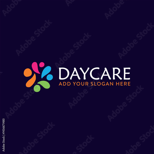 daycare healthcare charity logo design vector