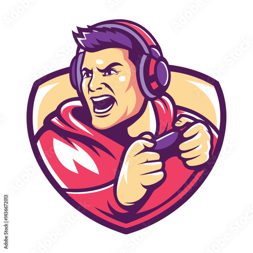 Excited gamer in action