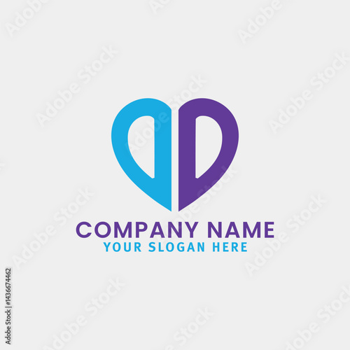 letters dd logo design vector