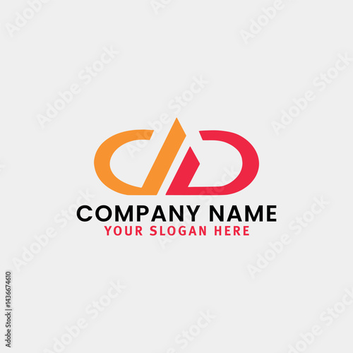 letters dd logo design vector