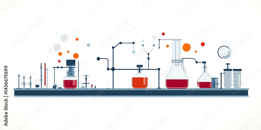 Naklejka premium Laboratory Equipment Scientific Experiment Setup