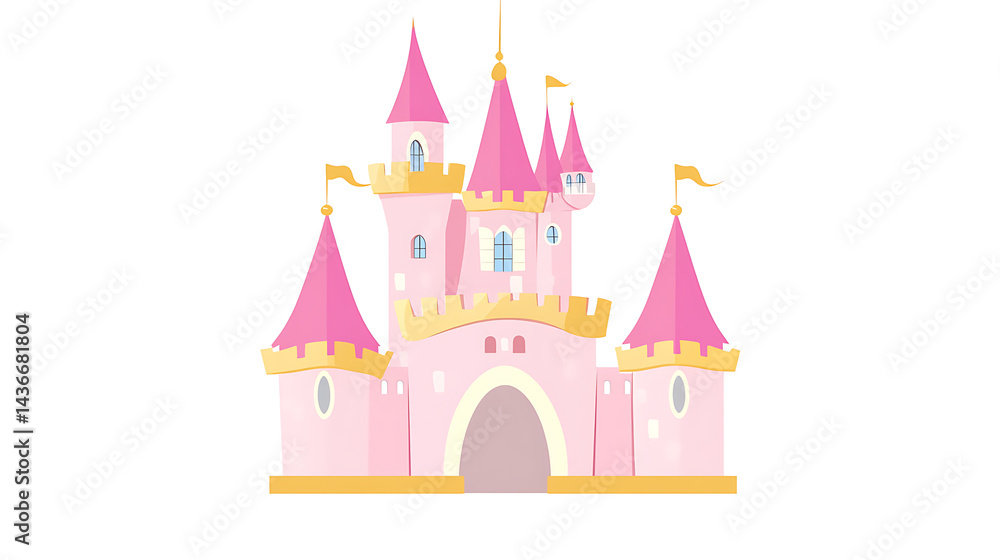 Beautiful castle stand on a white background, vector illustration. Beautiful castle stand on a white background, vector illustration.