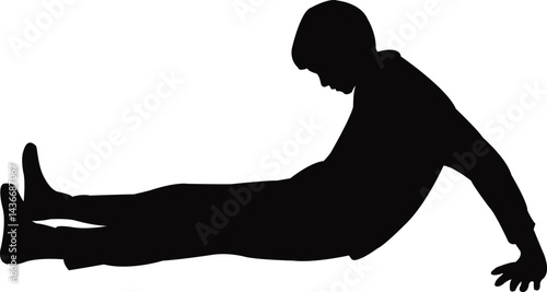 a boy body silhouette vector