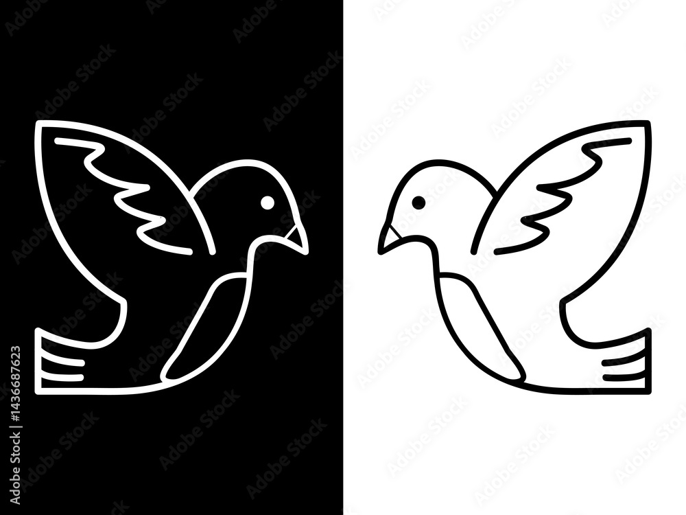 Obraz premium two white doves with heart