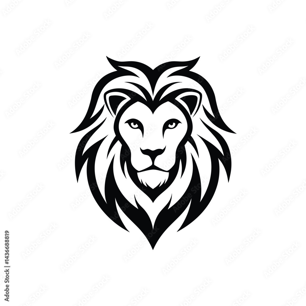 lion head line art vector on white background lion head line art vector on white background