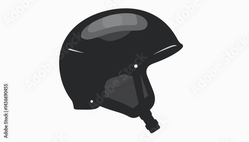 Minimalist black paragliding helmet illustration, safety concept