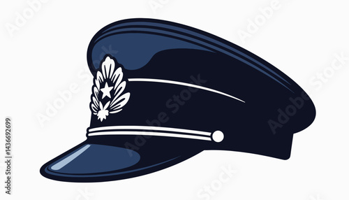 Elegant retro conductor hat illustration, vintage style concept