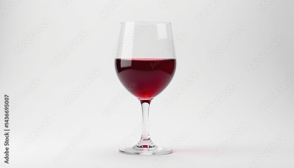 A single glass of deep crimson wine on bright white backdrop , clean, red A single glass of deep crimson wine on bright white backdrop , clean, red