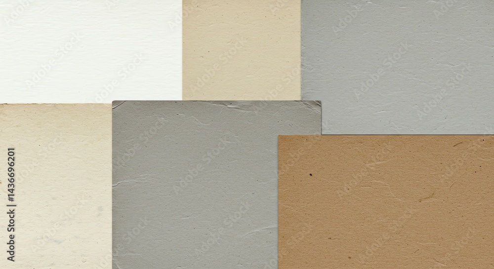 Fototapeta premium Textured Paper Backgrounds in Neutral Tones for Graphic Design