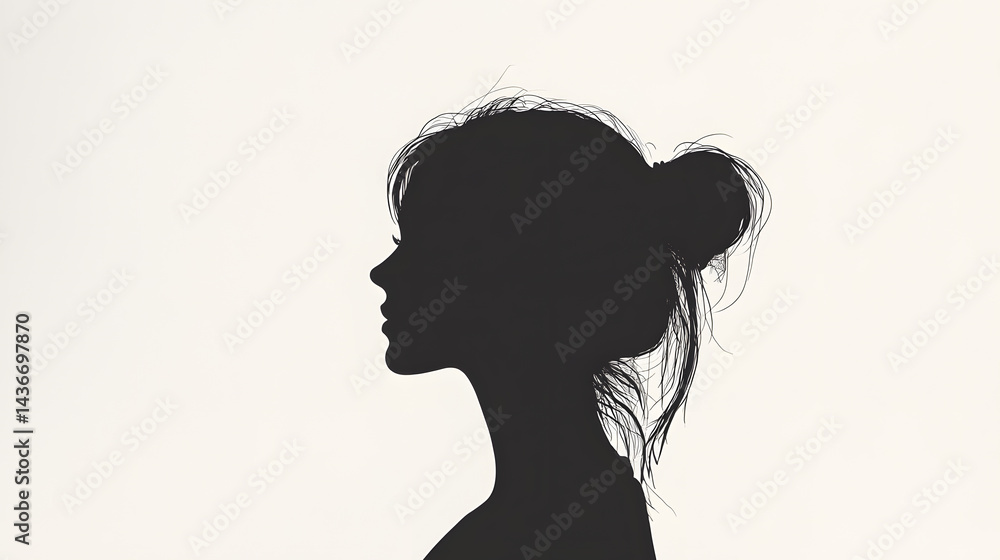 Silhouette Serenity: A captivating silhouette of a woman, her profile gracefully captured, embodies a sense of quiet introspection and elegance. Silhouette Serenity: A captivating silhouette of a woman, her profile gracefully captured, embodies a sense of quiet introspection and elegance.