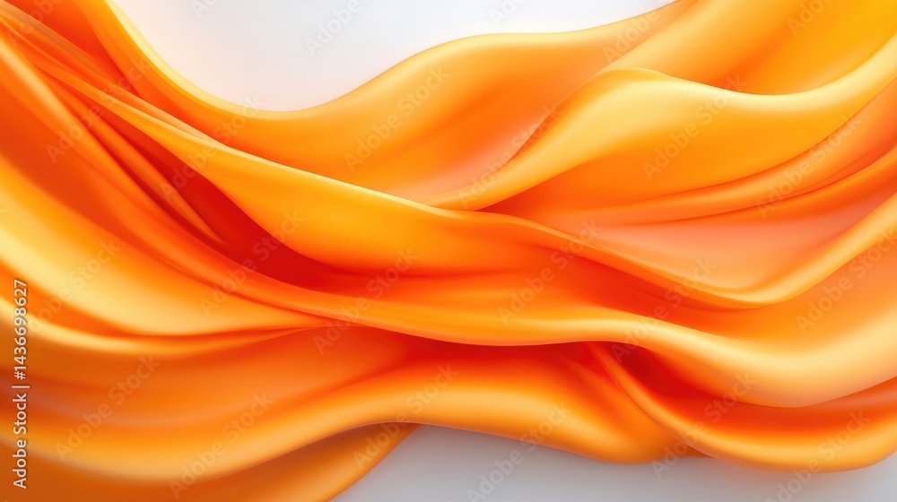 Flowing, vibrant orange fabric drapes Flowing, vibrant orange fabric drapes