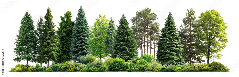 Fototapeta premium PNG Group of trees forest nature green.