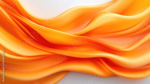 Flowing, vibrant orange fabric drapes