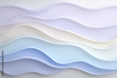 Soft, flowing layers create serene, abstract composition in cool