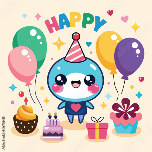 Cute Birthday Celebration with Character and Treats