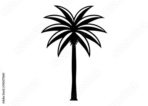 Tropical Silhouette: A striking, artistic silhouette of a palm tree with its iconic fronds stands tall, a symbol of tropical beauty and serenity.