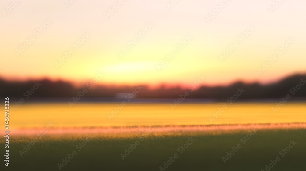 Fototapeta premium Tranquil sunset over an empty sports field, highlighting soft colors and dreamy shadows
