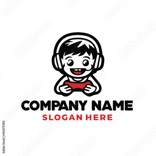 Happy gamer child holding a controller