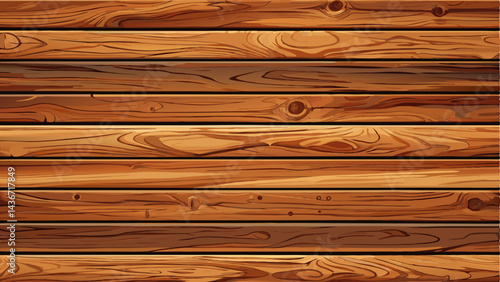 Medium brown wood texture background viewed from above. The wooden planks are stacked horizontally and have a worn look. This surface would be great as design element for a wall, floor, table ..