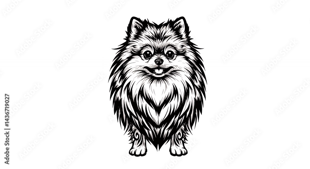 Obraz premium Pomeranian dog illustration